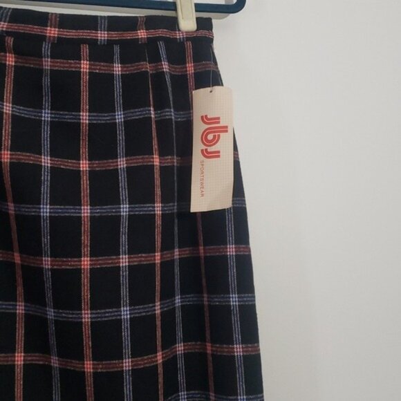 NWT Vintage 80s Plaid Pencil Skirt Size 14 Deadstock Work Dark Academia Alt - Picture 4 of 8